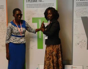 Catherine Uteka and Martha Momba from VIHEMA Deafblind Malawi